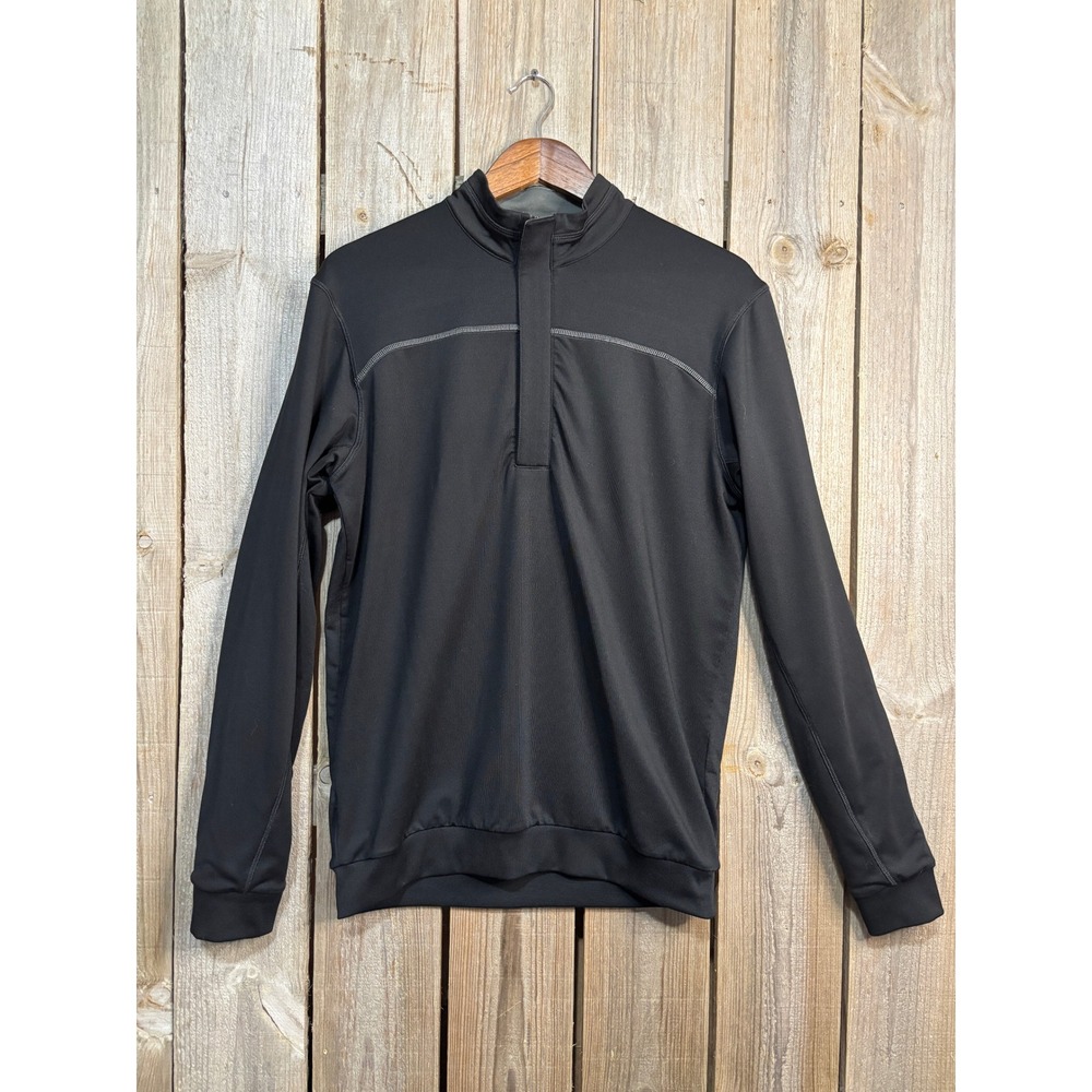 Ashworth Mens Quarter Zip Golf Pullover Black Long Sleeve Jacket Z88319 Small